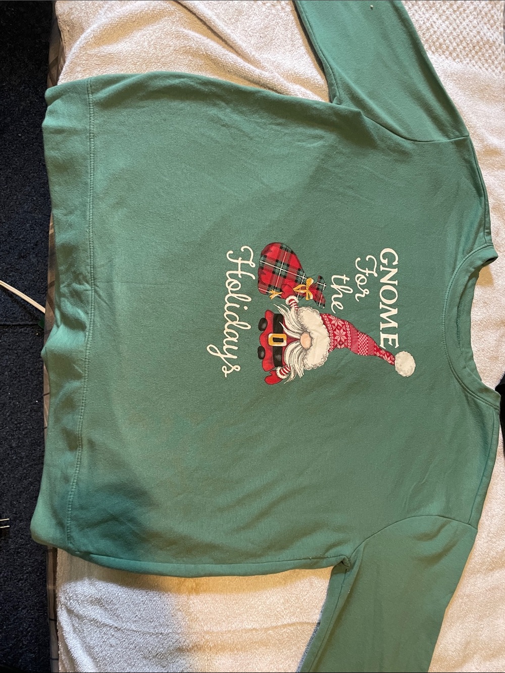 Green Kids Holiday Gnome Sweatshirt